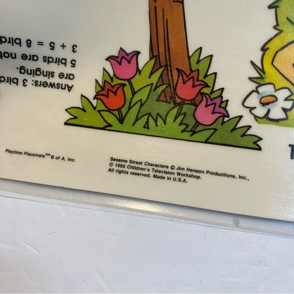 4 Vintage Kids Placemats Playskool Sesame Street Trolls - Picture 7 of 13